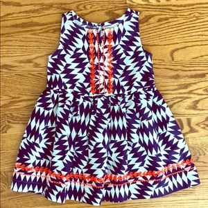 Girls’ 4 Crewcuts linen dress w/ orange embroidery